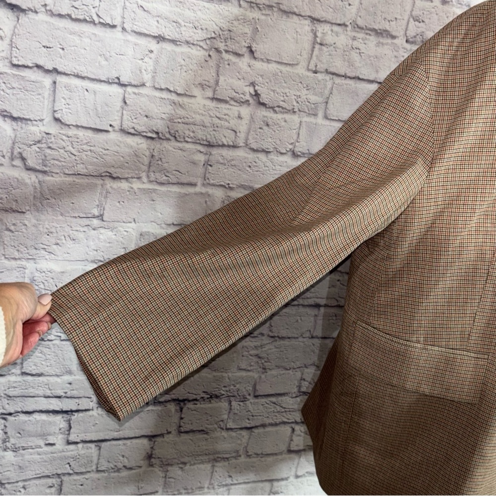 Free People oversized checked blazer in taupe plaid - Picture 11 of 16